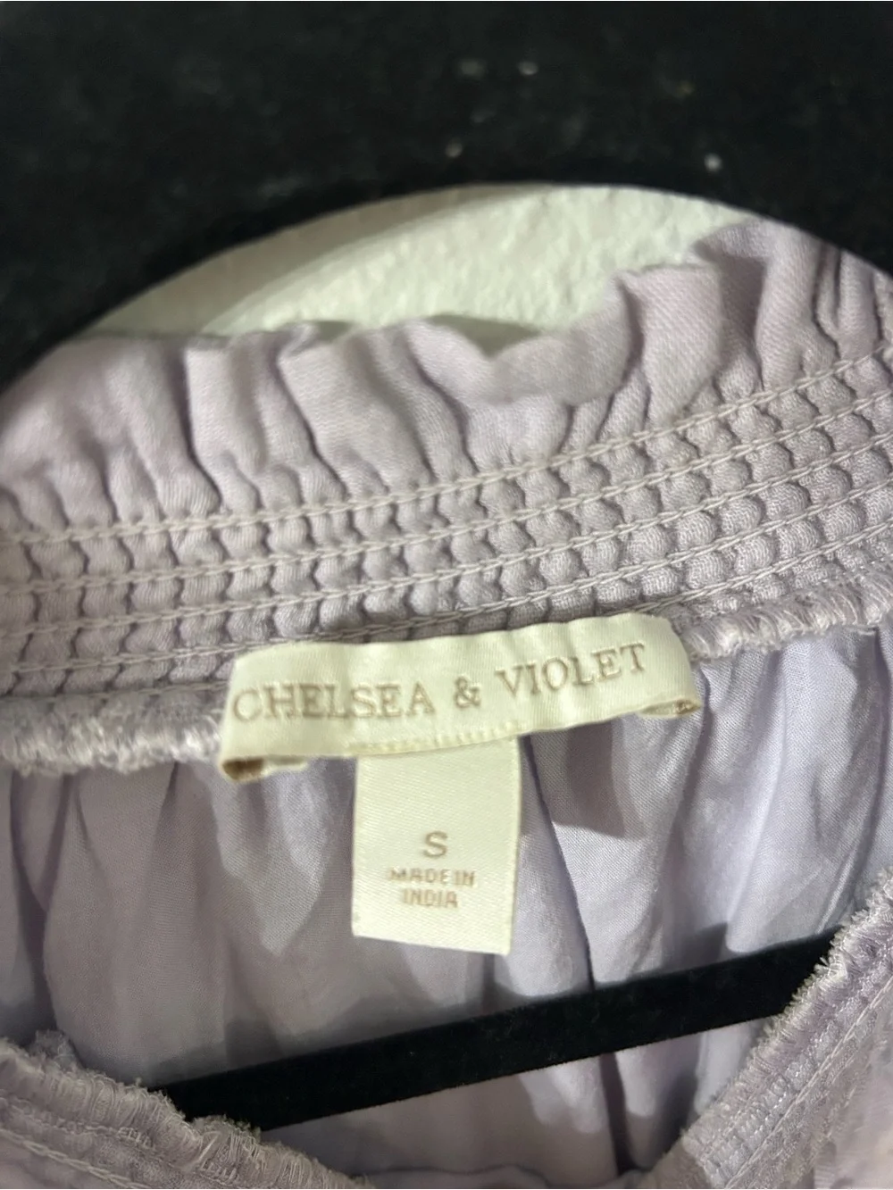 Chelsea & Violet Lilac Shirred Waist Long Sleeve Dress